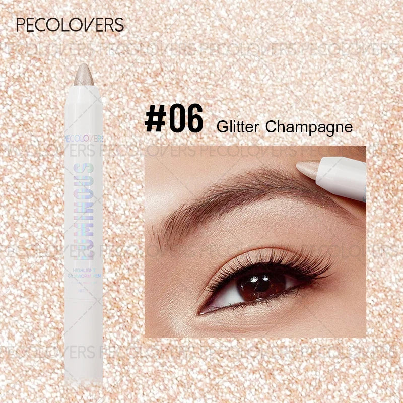 1PC Shimmery Matte Highlighter Eyeshadow Stick, Waterproof Long-Lasting, Non-Smudge Pearlescent Finish Zpaxo 06