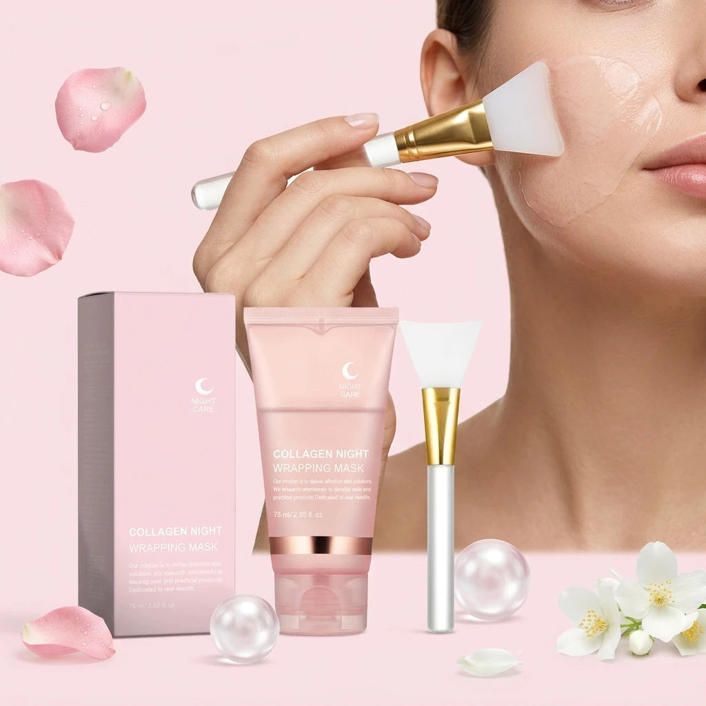 Collagen Peel-Off Facial Mask – Hydrating Night Skincare Set Peel-Off Face Mask Zpaxo