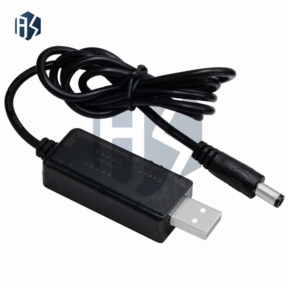 USB 5V Step-Up Boost Cable 9V/12V Output 3.5×1.35mm DC Plug Power Cord for Router Modem Zpaxo