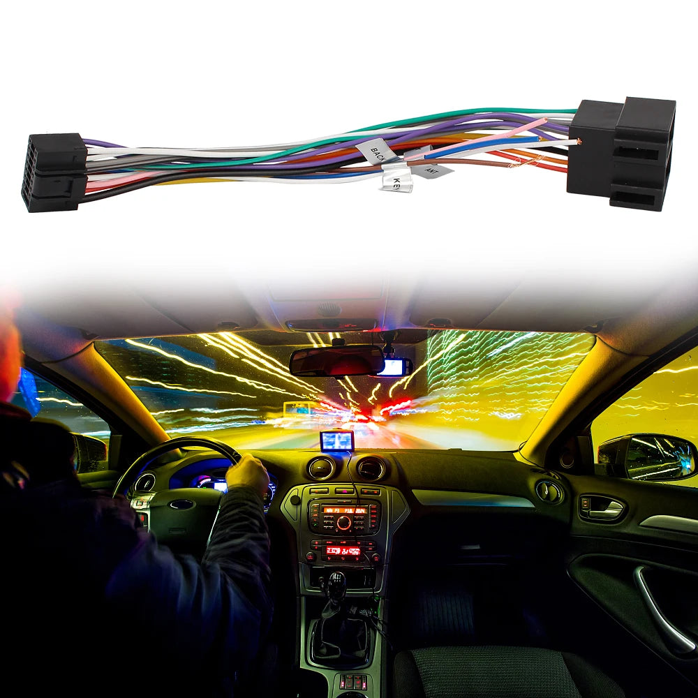 16 Pin Plug ISO Cable Connector Adapter For ALPINE Car Stereo 2Din DVD Player Audio Converter Transverter Automobile Accessories Zpaxo