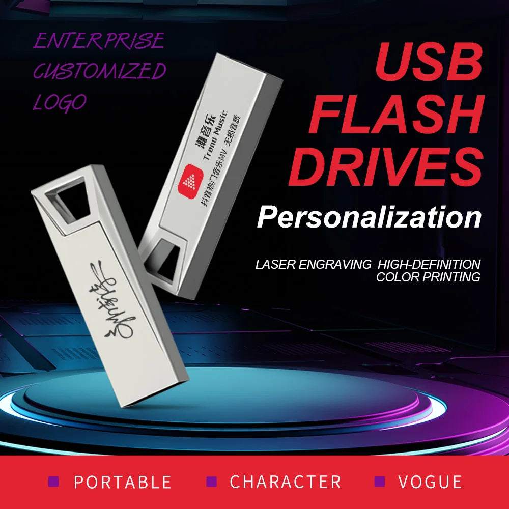 Zsuit New Metal USB Flash Drive 64GB 128GB Pen Drive 4GB 8GB 16GB 32GB Memory Stick Waterproof U Disk Pendrive Storage Disk USB Zpaxo