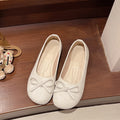 French Leopard Print Shallow Mouth Mary Jane Shoes 2026 New Sweet Square Toe Bow 1 Slip-on Flats Zpaxo WHITE 37