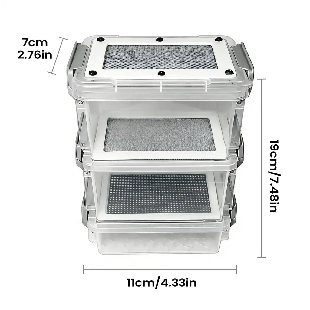 Mealworm Breeding Kit 3-Layer Silkworm Feeder Bin Corn Worm Breeder Box for Pet Parents Animal Lovers Keepers Breeders Hobbyists Zpaxo