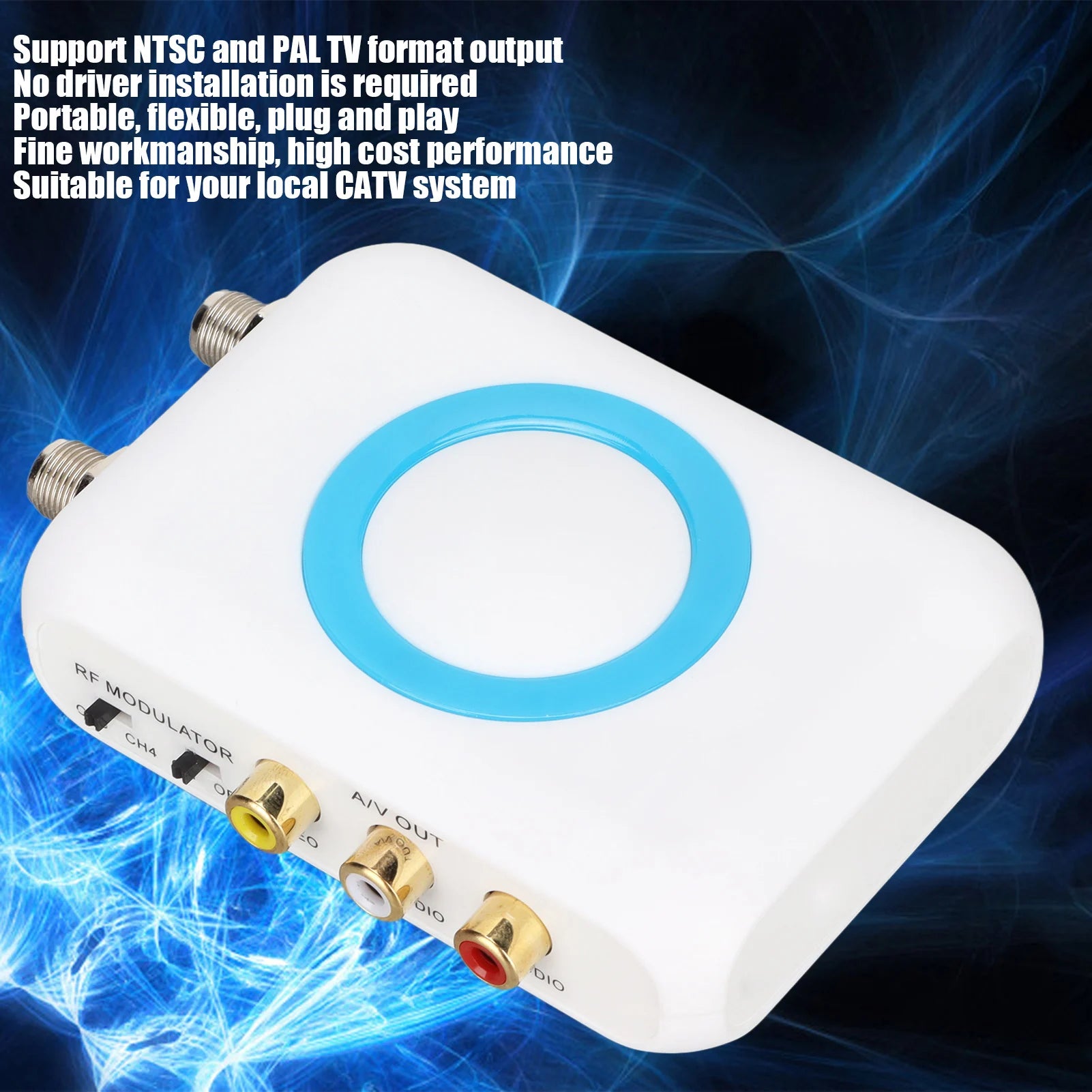 CATV Modulator HDM66 HD Support PAL NTSC Format Output RF Home TV