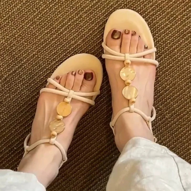 Women's Fish Mouth Open Toe Comfortable Hollow Out Breathable Sandals Zpaxo Beige 40