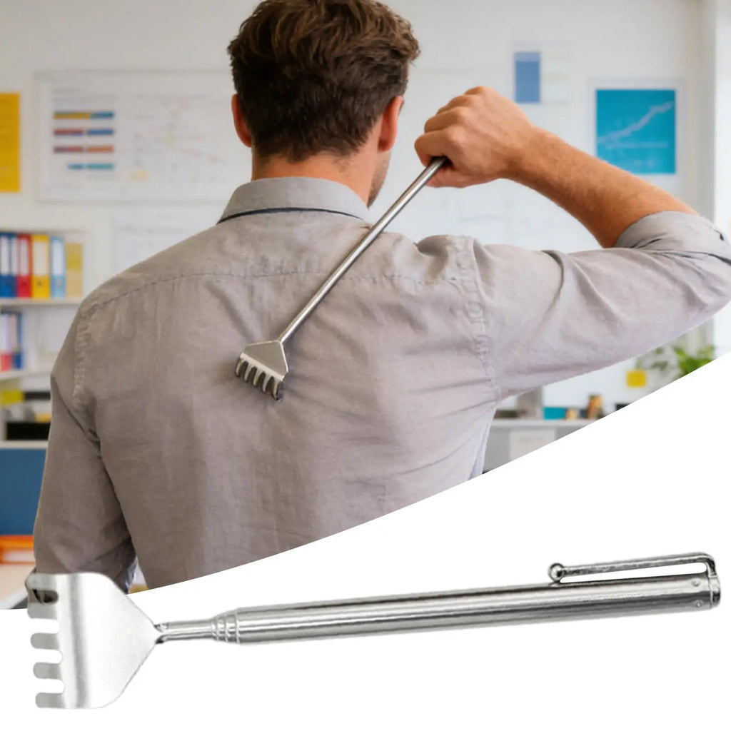 Extendable Telescopic Stainless Steel Back Scratcher & Massager Back Scratcher Zpaxo