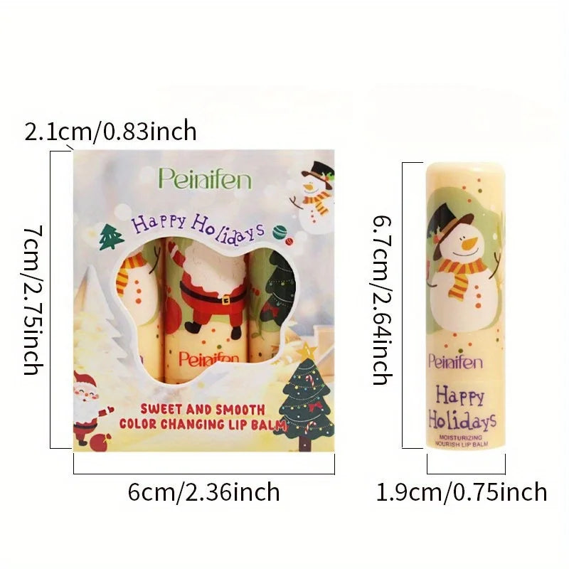 3 Pcs Fruit Colored Lip Balm Set Lipstick Colorless Base Moisturizing and Moisturizing Zpaxo