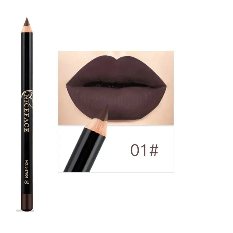 12 Colors Waterproof Lip Liner Nude Matte Brown Lipstick Pencil Zpaxo 01-1PC