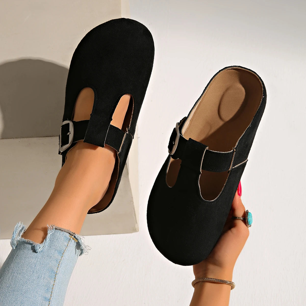 Women Mules Shoes Outdoor Indoor Summer Sandals Ladies Trend Clogs Zpaxo black 42