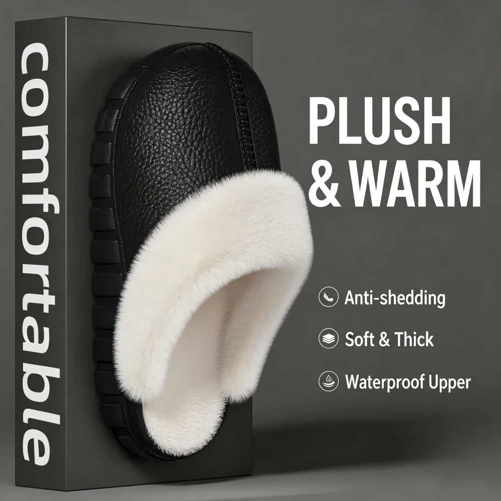 SHAJI Winter Warm Non Slip Indoor Home Slippers Removable Washable