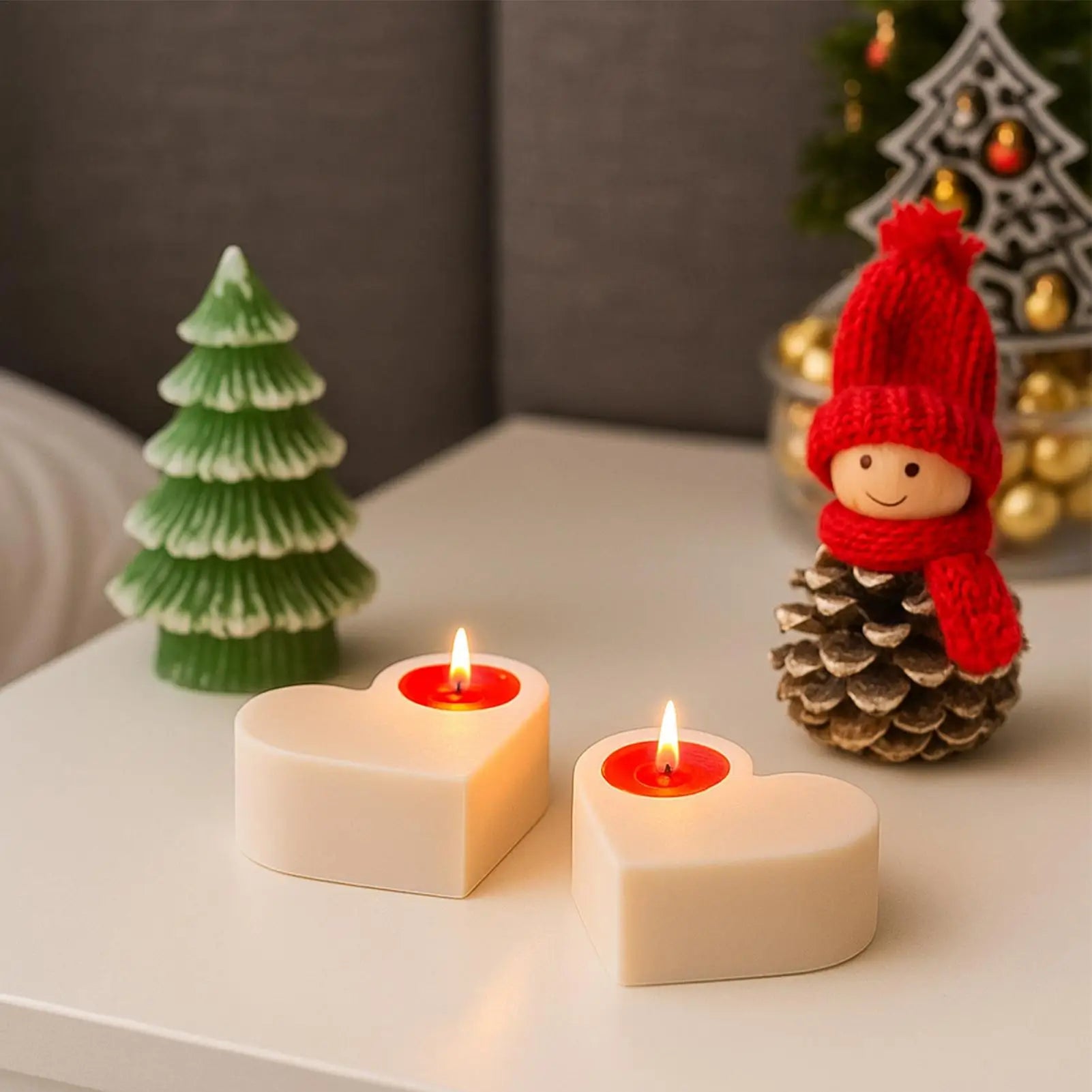 Candle Silicone Mold 3D Love Candle Silicone Mold Epoxy Mould for Handmade Crafts Casting Decoration Home Arts Family Friend Zpaxo