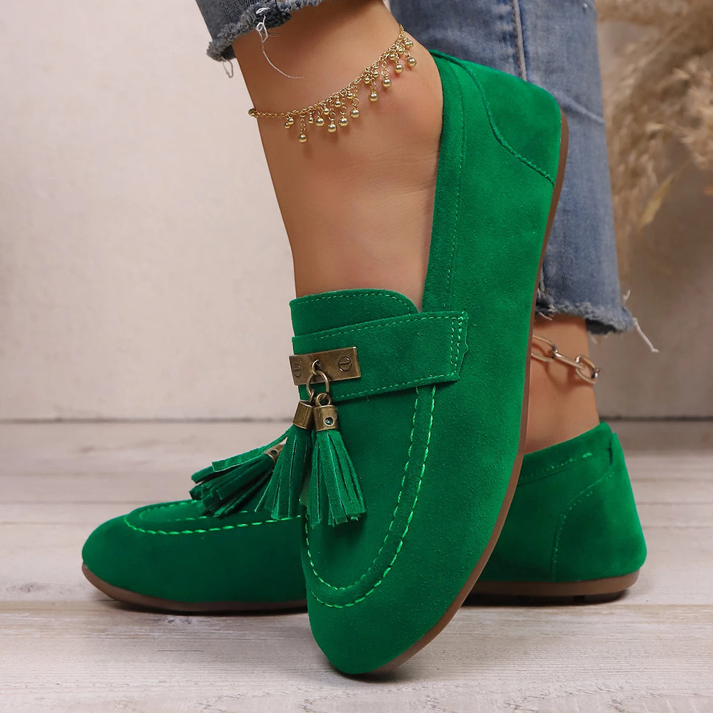 Women Loafers Outdoor Tassels Flat Sneakers Women Comfortable Vacation Shoes Round Toe Walking Shoes Ladies Zapatos De Mujer Zpaxo
