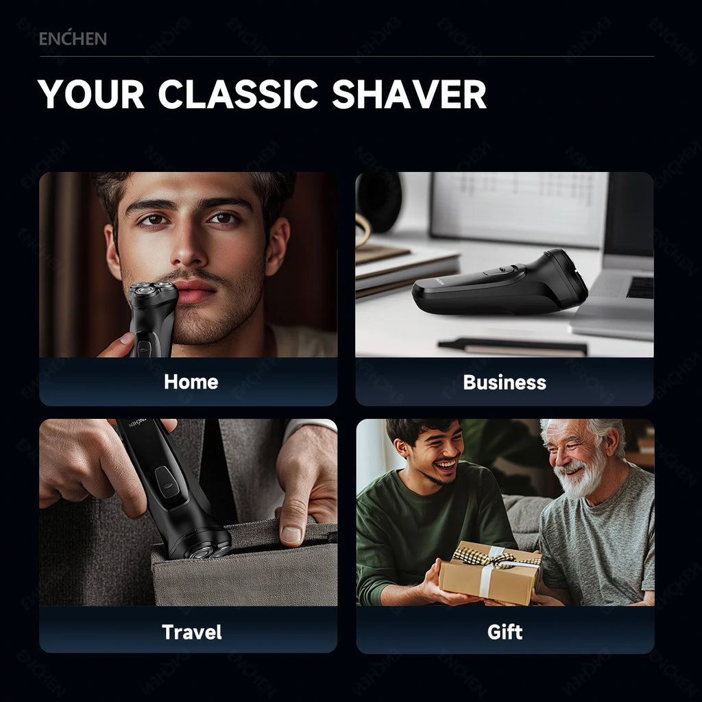 Blackstone Electrical Rotary Shaver for Men 3D Floating Blade Washable USB Rechargeable Shaving Beard Machine Zpaxo