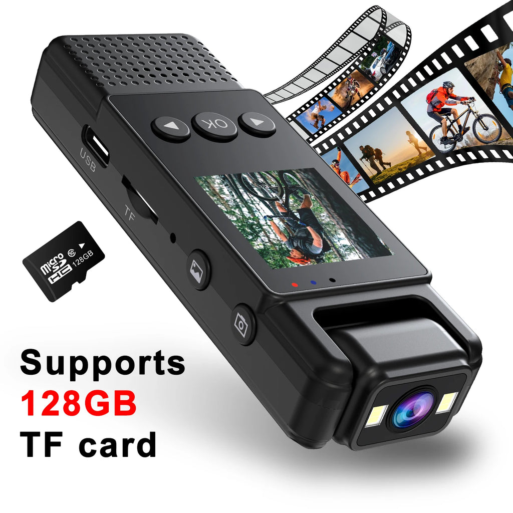 HD Wifi Mini Camera 1080P Portable Digital Video Recorder Body Camera Infrared Night Vision Police Camera with Screen Display Zpaxo