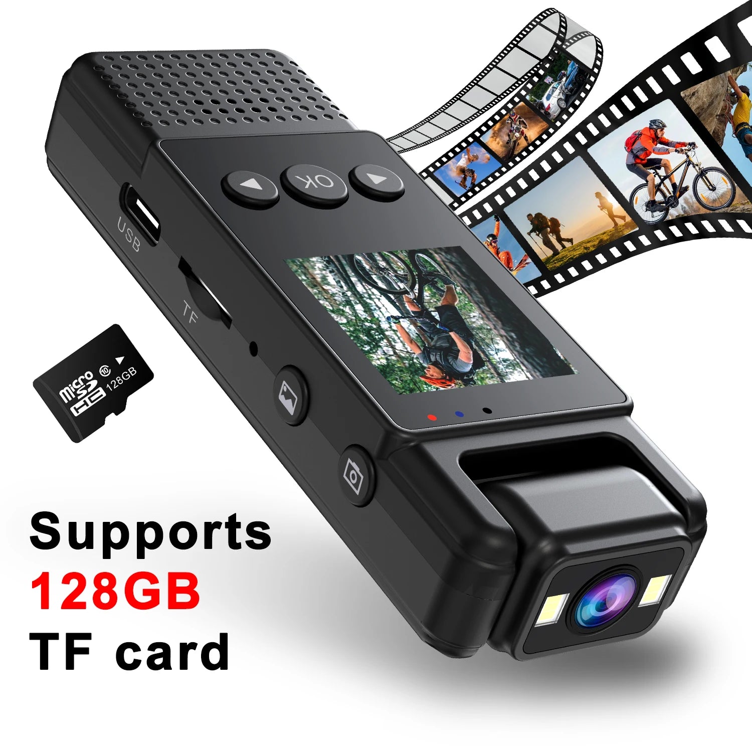 HD Wifi Mini Camera 1080P Portable Digital Video Recorder Body Camera Infrared Night Vision Police Camera with Screen Display Zpaxo