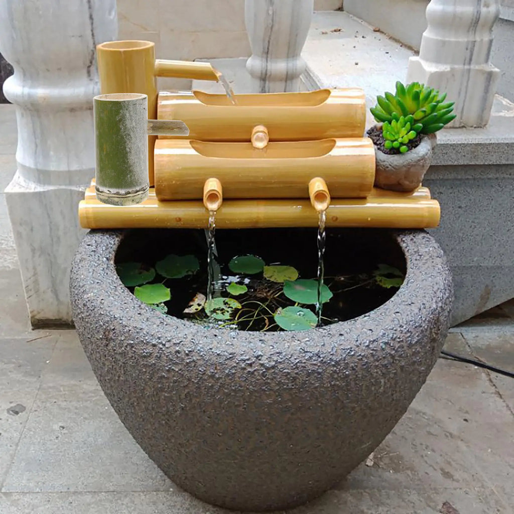 Bamboo Tube Fountain Garden Decor Multi-function DIY Outdoor Water