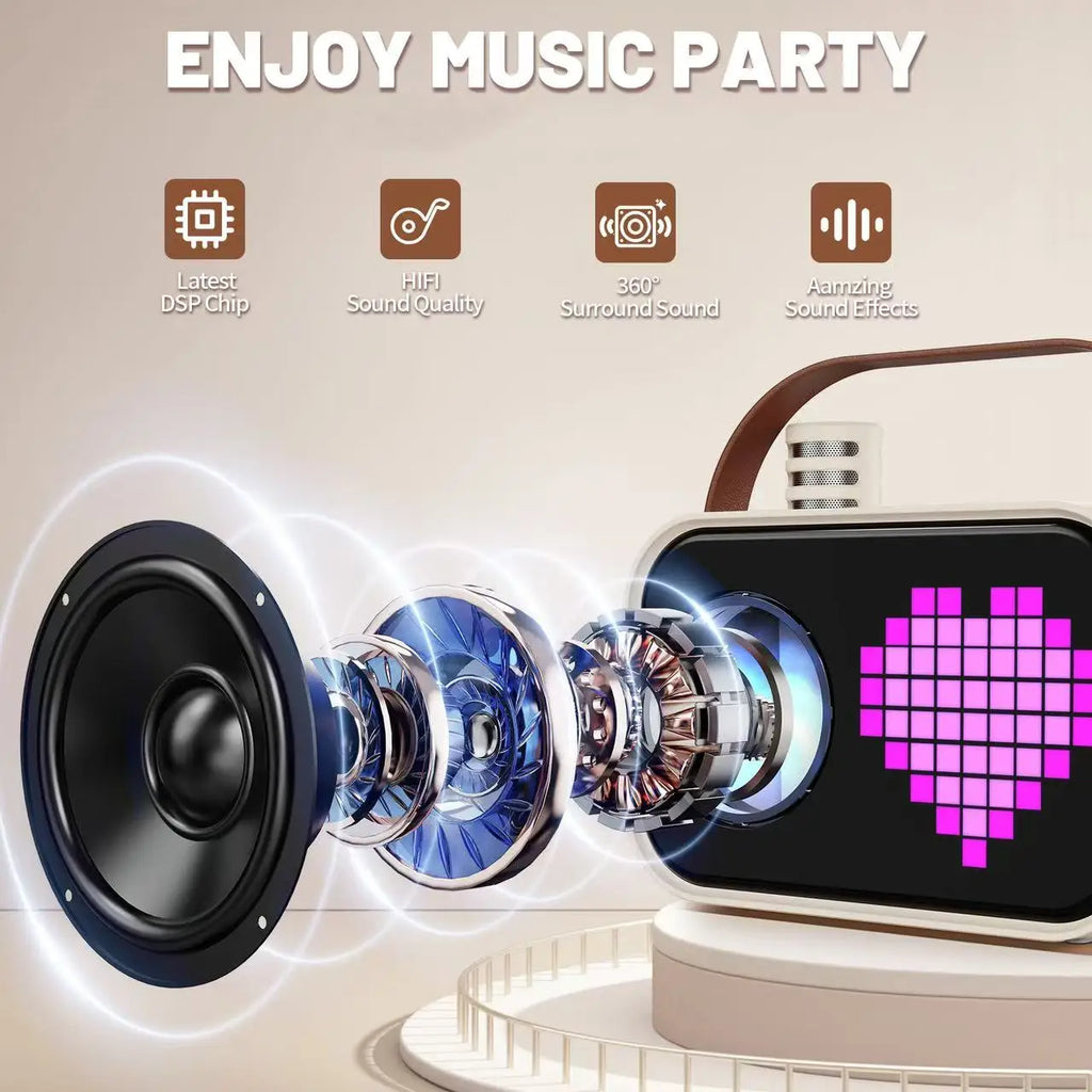 D58 Bluetooth Speaker Karaoke Machine Portable System Wireless