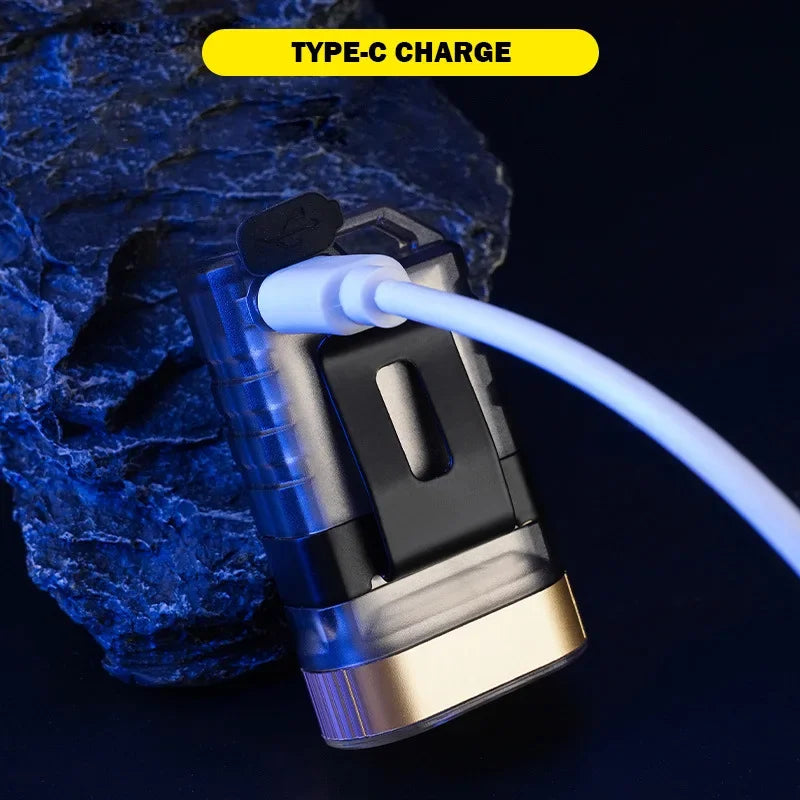 POCKETMAN Mini UV LED Flashlight 365nm USB Rechargeable Keychain