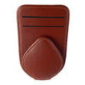 PU Leather Car Sunglasses Holder Universal Multifunctional Sun Visor Zpaxo Brown