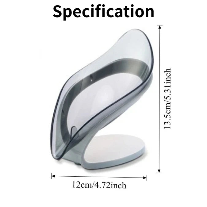 2-Pack Self-Draining Soap Dish with Suction Cup | Leaf Design
