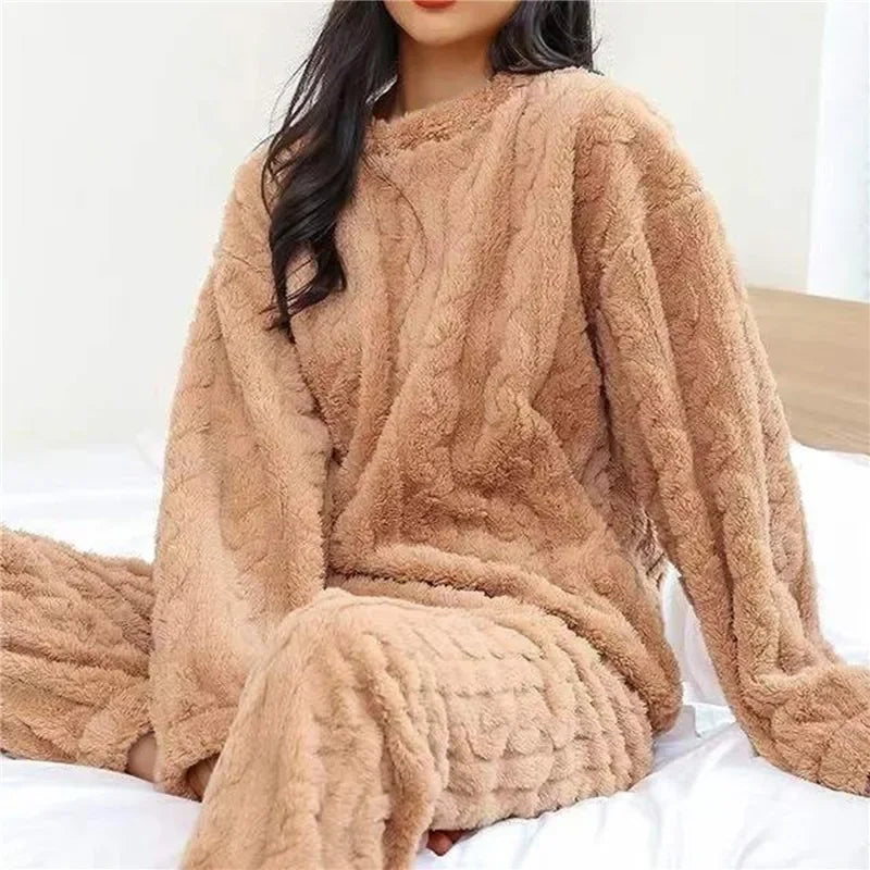 Women's Pajamas Winter Coral Velvet Homewear Thickened Two-piece Home