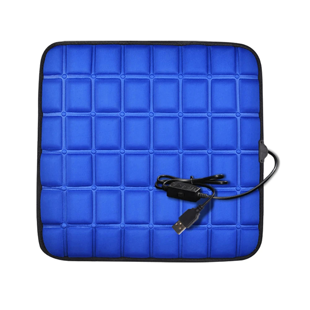 Electric Winter Warm Seat Cover USB 5V Heated Car Seat Cushion Comfortable Non Slip Scratch Resistant Auto Interior Accessories Zpaxo Blue