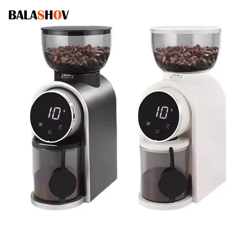 Electric Burr Coffee Grinder Automatic Precision Mill Espresso Drip Pour Over American Coffee Transparent Bean Storage Container Zpaxo