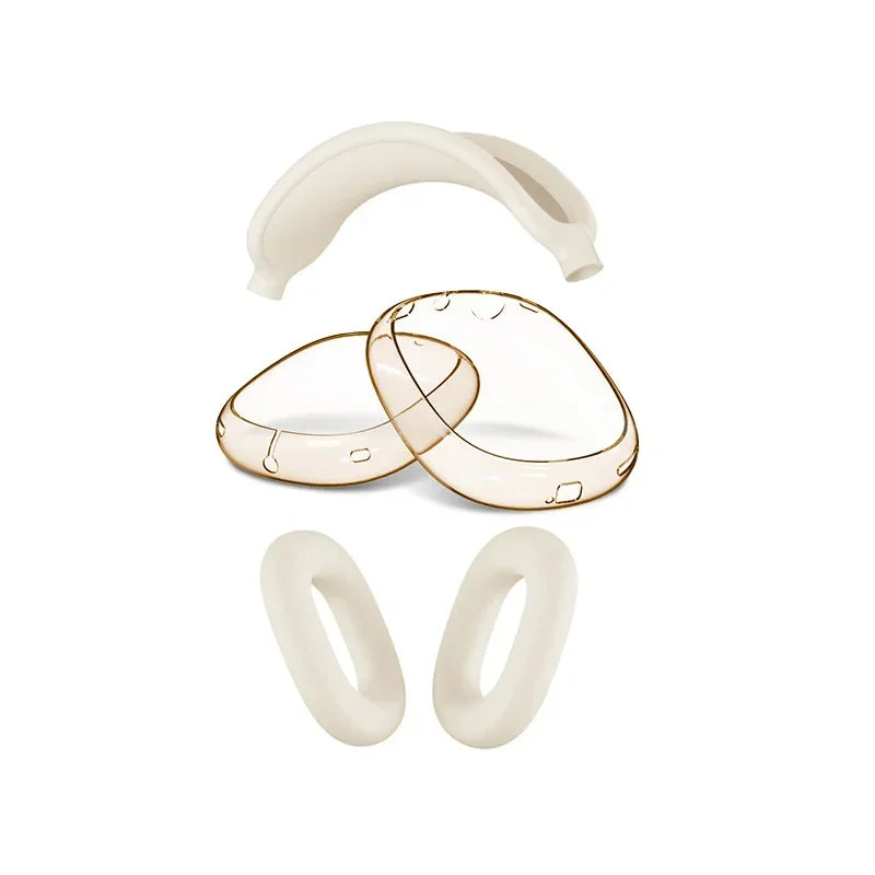 3 in 1 Clear Soft TPU Silicone Skin Protector Ear Cups Case for Airpods Max Airpodmax Anti Scratch Headphones Cover Accessories Zpaxo TPU 1
