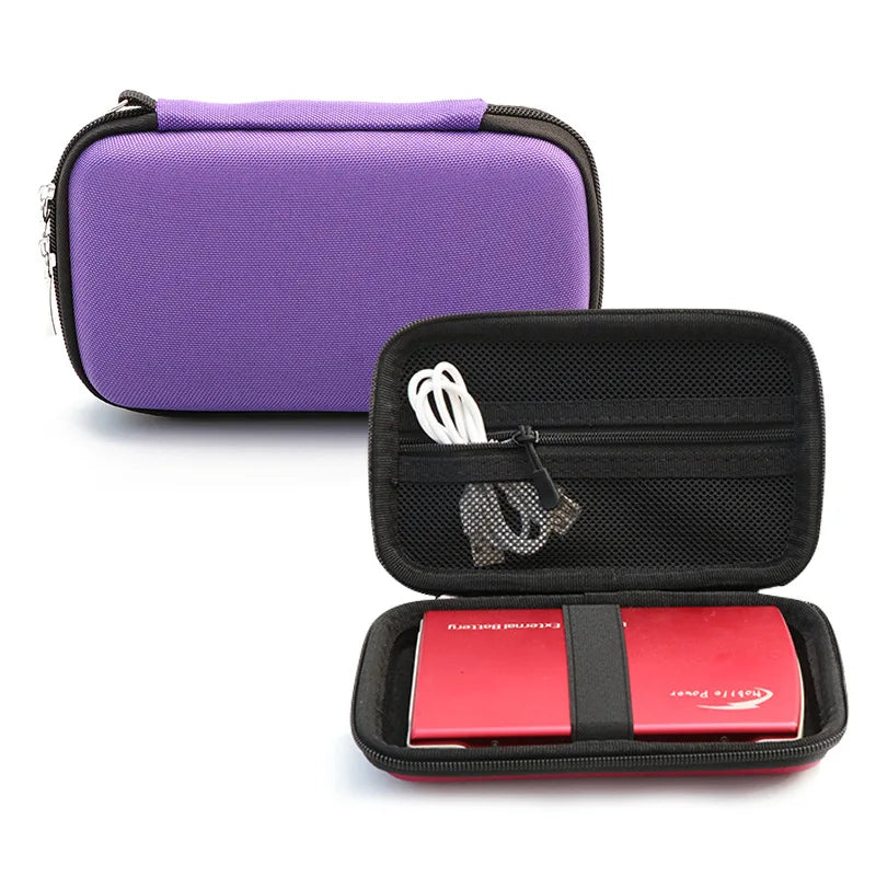 Electronics Accessories Storage Power Bank Bag Case Shockproof Hard Zpaxo Purple