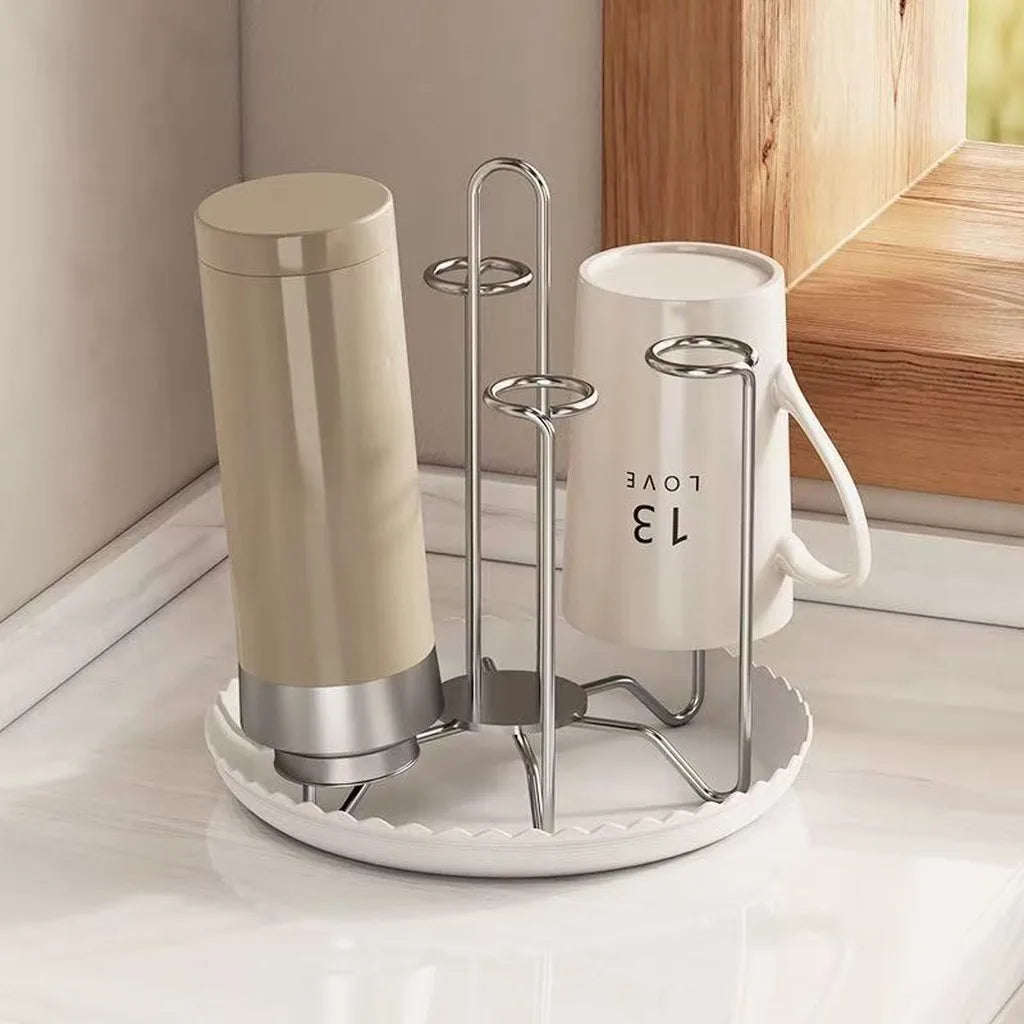 Stainless Steel Cup Drying Rack – Countertop Drainer Organizer