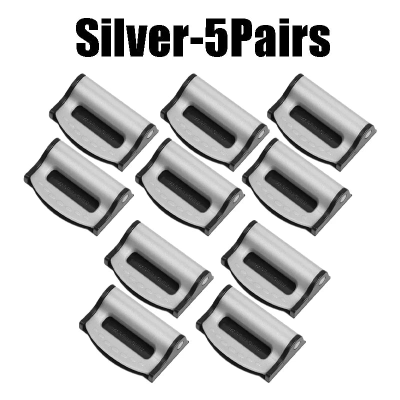 Universal Car Seat Belt Clip Anti-slip Buckle Simple Secure Fastener Zpaxo Silver -5Pairs