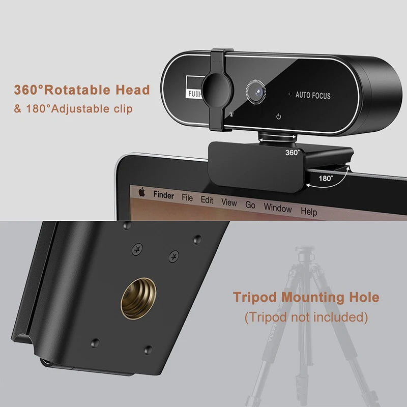 Mini Camera 4K Webcam Microphone Auto Focus Laptop Video Shooting USB