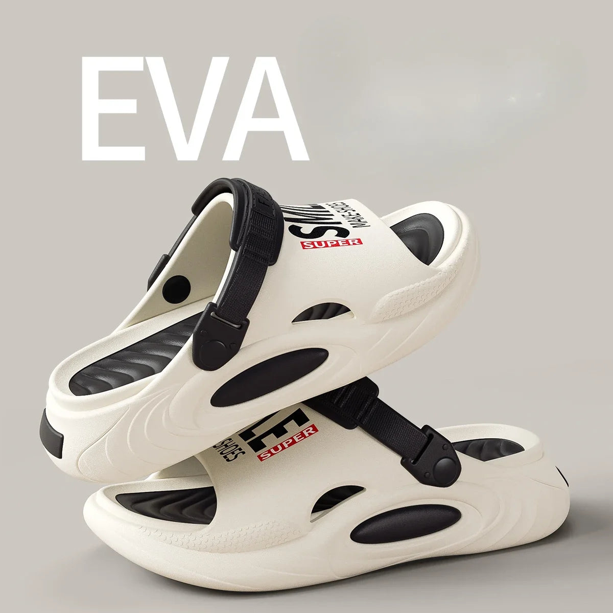 Outdoor Women Mens Summer 2025 Men's Slippers EVA Lightweight Slides Zpaxo black 44-45