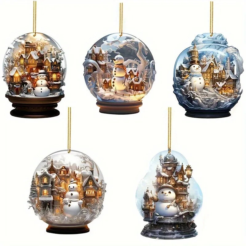 Acrylic Snowman Christmas Hanging Ornament | Festive Tree Decor