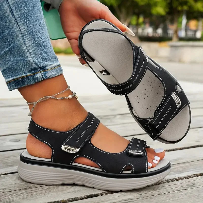Women Sandals Summer Fashion Sport Lightweight Causal Shoes 2025 Zpaxo black 40