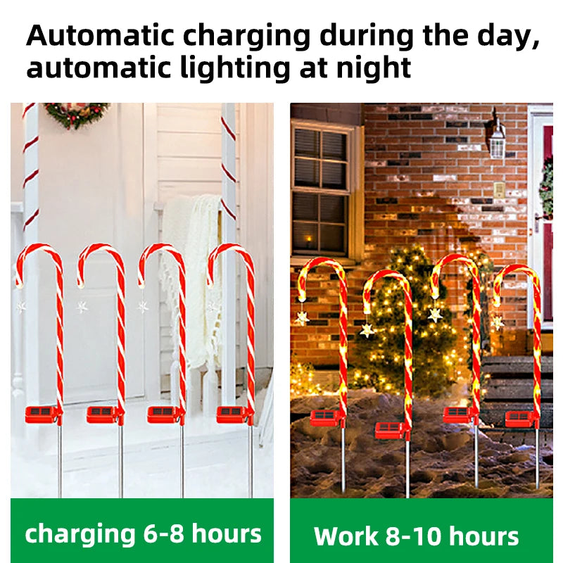 Solar Christmas Decorative Light LED Garden Festival Red Walking Zpaxo