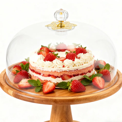 10Inch Round Transparent Plastic Cake Dome Cover Food Serving Platter Cloche for Cakes Cupcakes Pastry Display Dessert Zpaxo Default Title
