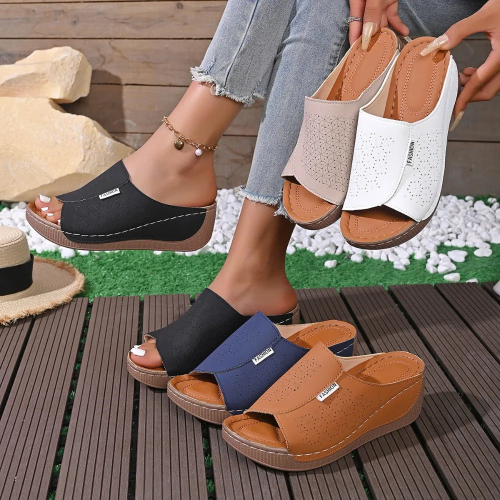 2026 Women Wedge Slippers Fashion Summer Open Toe Breathable Sandals