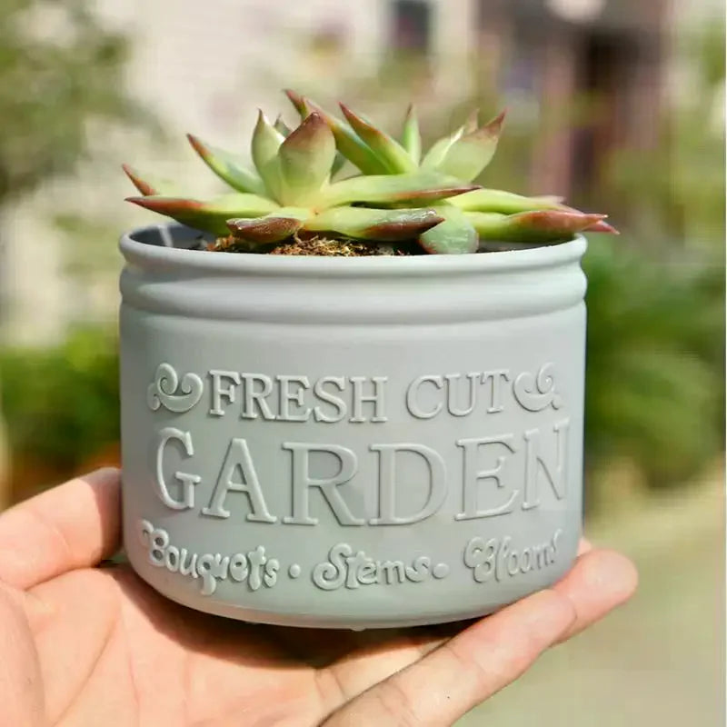 Round Planters Succulents Plant Pot Flower Pot Office Desktop Balcony Home Garden Decoration Outdoor Potted Zpaxo