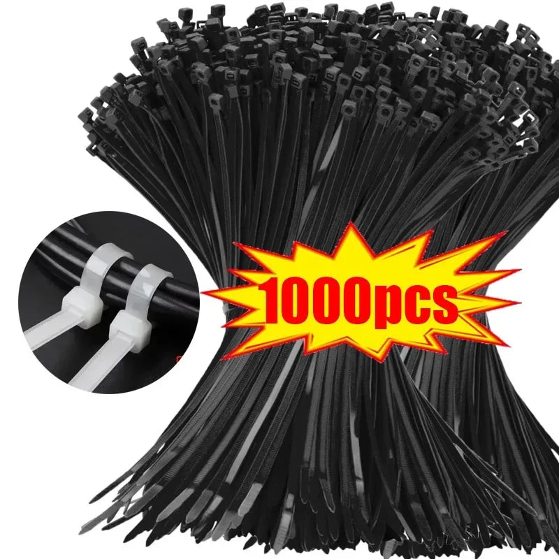 10-1000 pcs plastic clamping collar rilsan Cable ties clamp greenhouse plastic clamps self-tightening plastic necklace belts Zpaxo