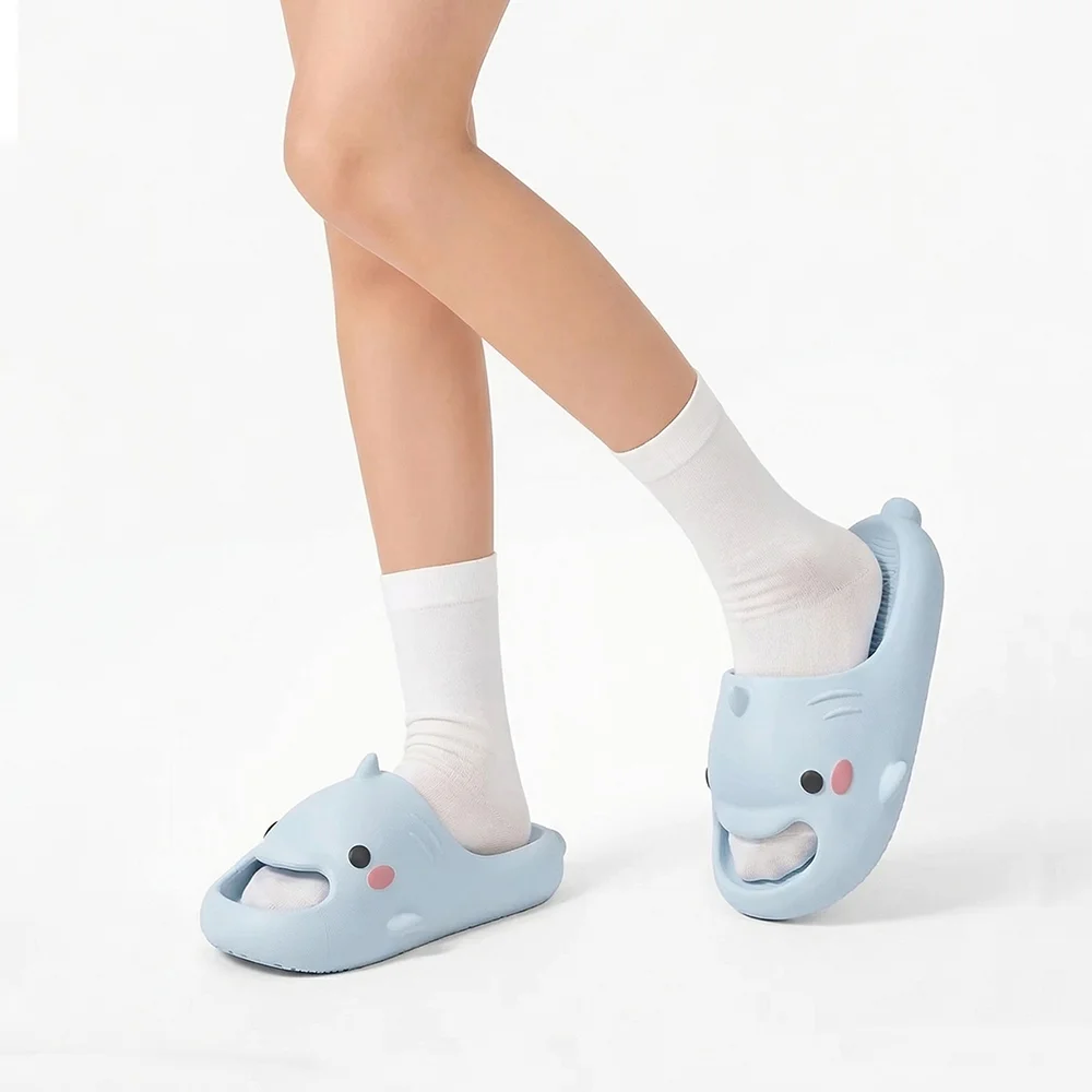 SHAJI Funny Cartoon Couple Slippers Unisex Summer EVA Non Slip Slides