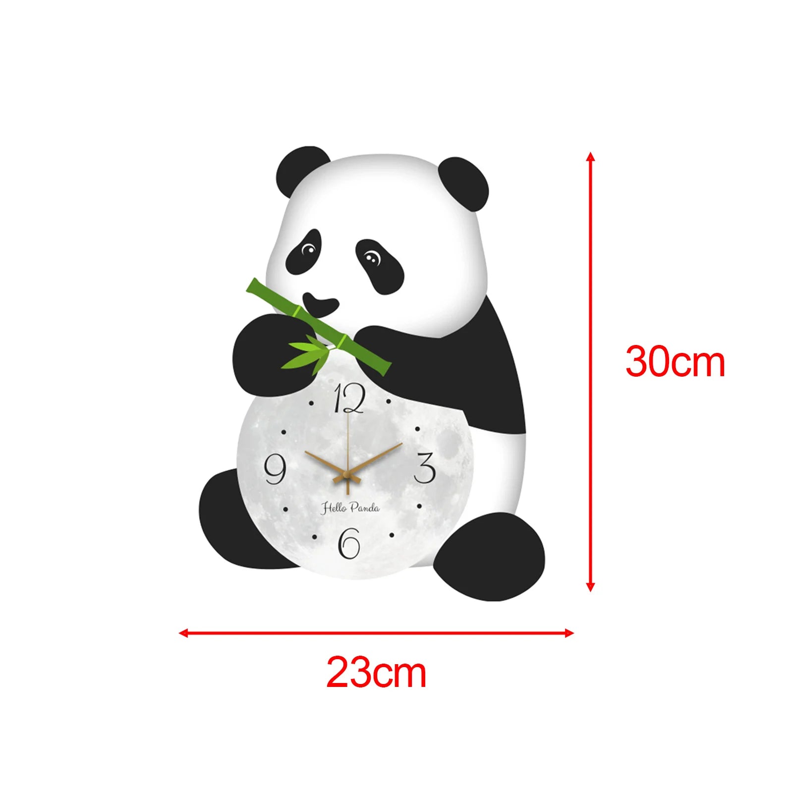 Panda Wall Clock Silent Cute Wall Hanging Decor for Kids Room Kitchen Office Decorative Clock Silent Bedroom Living Room Zpaxo Black White