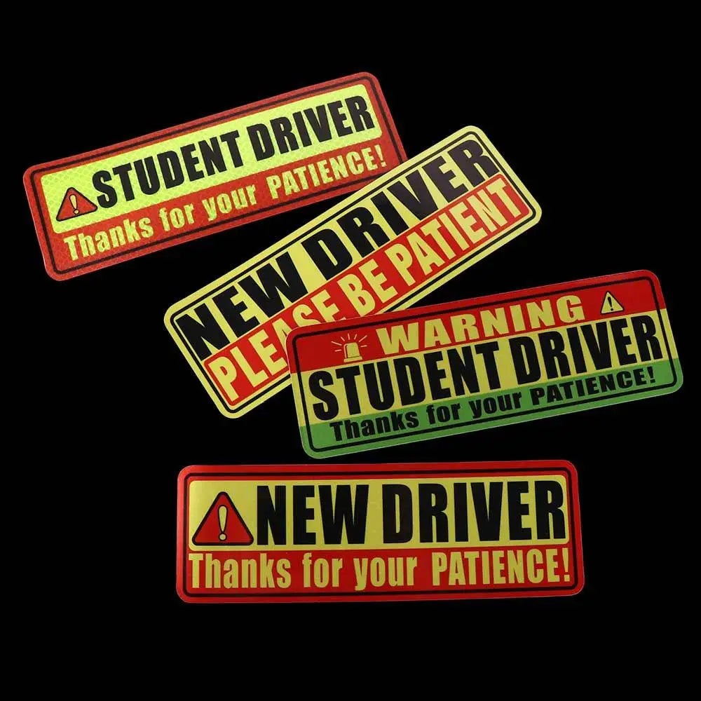 Student Driver Magnets Stickers Adhesive Tape Reflective Magnetic Zpaxo