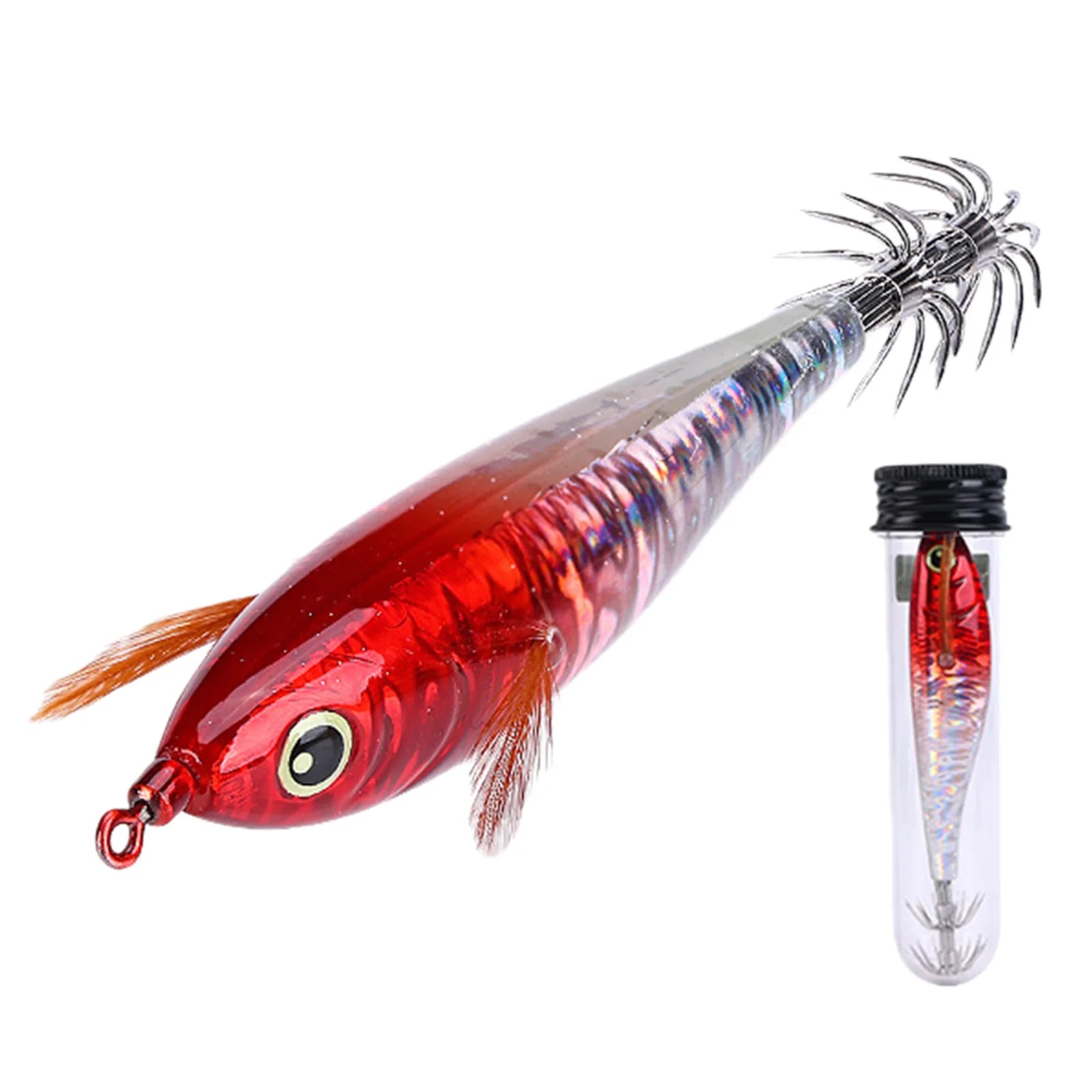 Squid Jig Hook 3D Holographic Eyes Treble Fishing Jigs Cuttlefish