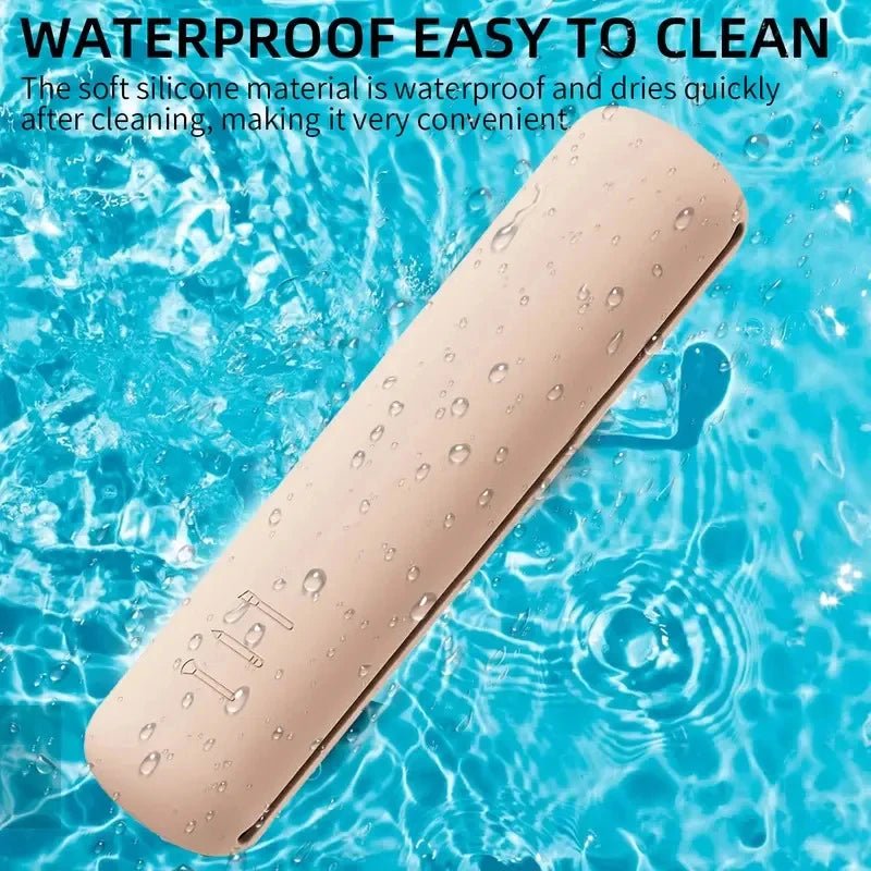 Silicone Makeup Brush Holder – Magnetic Waterproof Travel Case