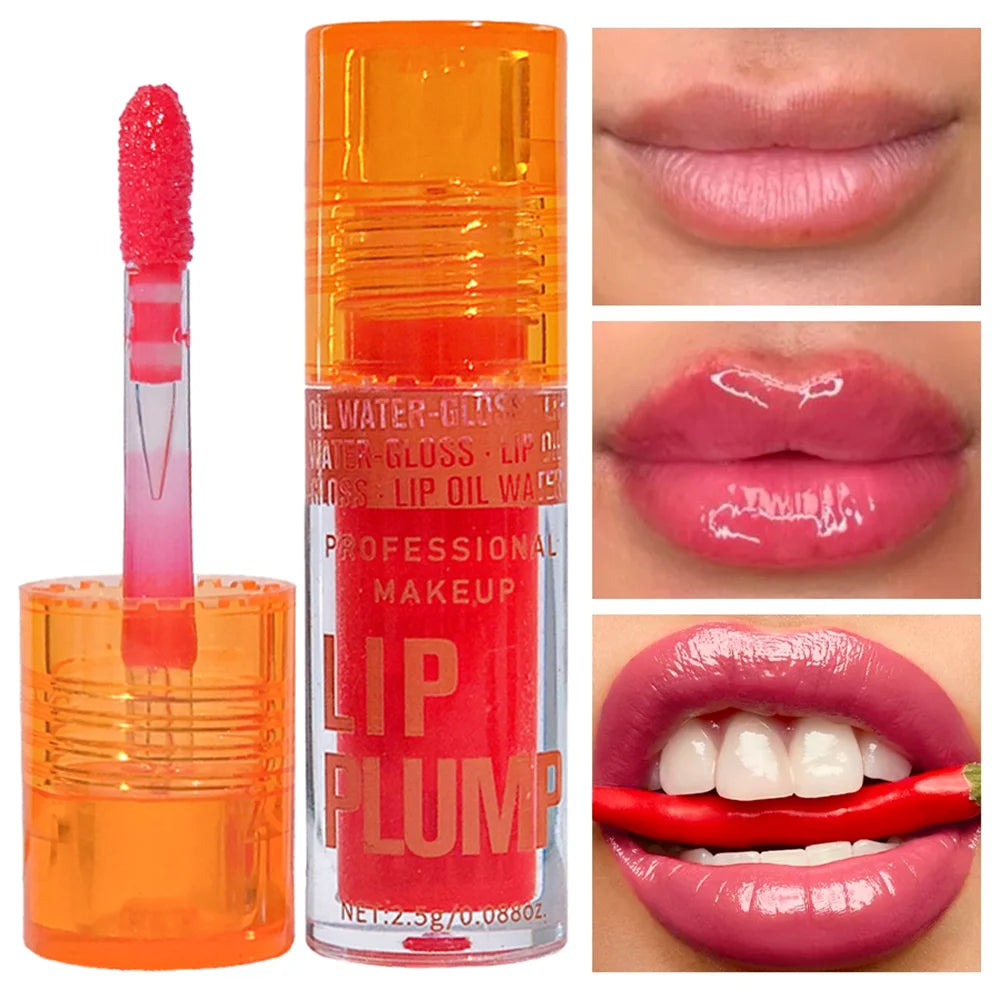 Cherry Plump Lip Oil – Moisturizing Lip Gloss Serum, Long-Lasting Waterproof Volume & Shine, Non-Sticky, Unisex, Holiday Makeup Zpaxo 1pc