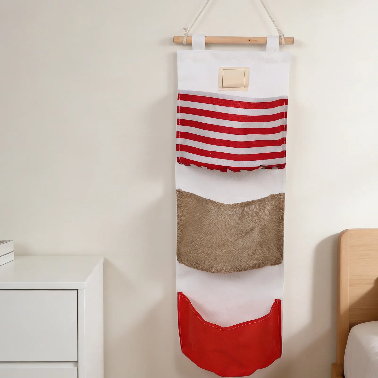 Heavy Duty 3 Pockets Wall Mounted Storage Bag Multi Grid Hanging