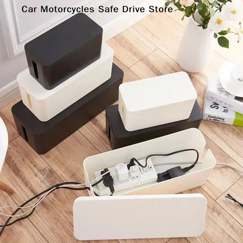 Simple Large Capacity Wire Management Box Dustproof Desktop Organizer