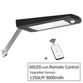 Upgraded Solar Panel Light Outdoor Waterproof Street Rotable Pole Zpaxo 80LED Remote Control White -6000K