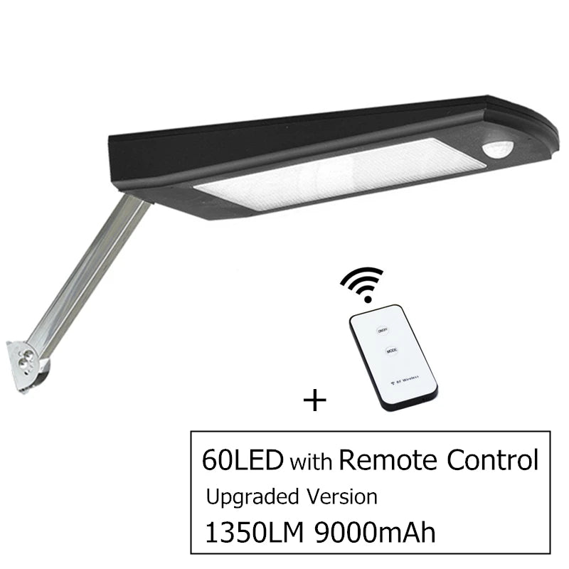 Upgraded Solar Panel Light Outdoor Waterproof Street Rotable Pole Zpaxo 80LED Remote Control White -6000K
